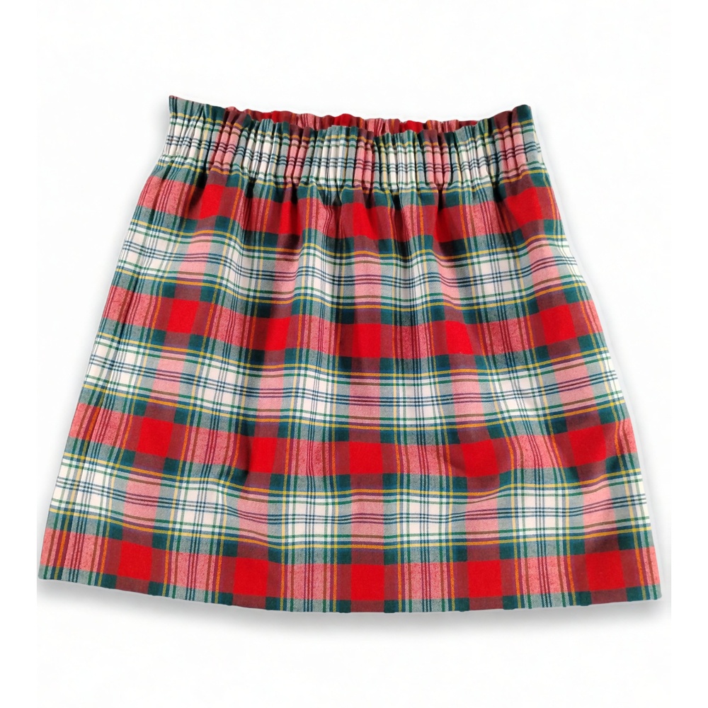 J.Crew Plaid Mini Skirt Size 4 Tartan Elastic Waist Preppy Collegiate Academic